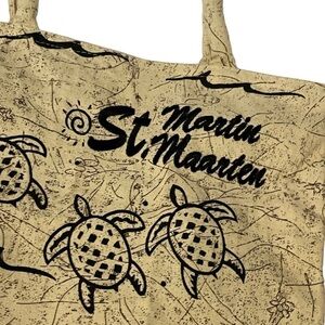 St. Martin Turtle Beaded Beach Tote